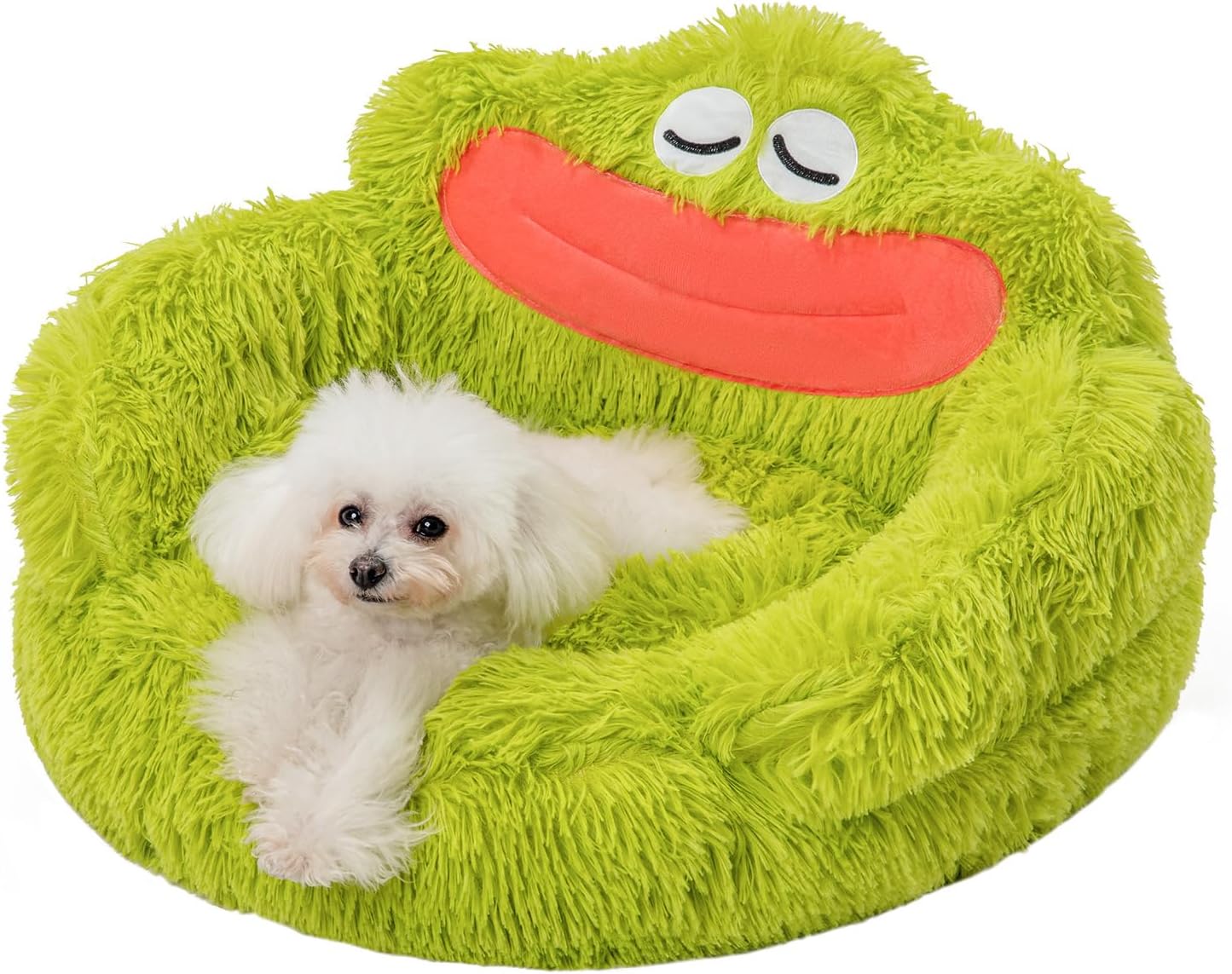 Green Mouth Cartoon Donut Bed